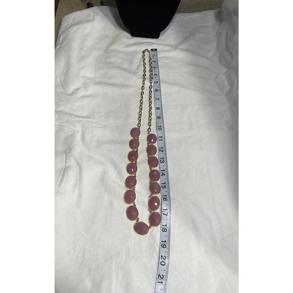 Necklace Rose Colored Faux Stone Costume Jewelry - Picture 5 of 5
